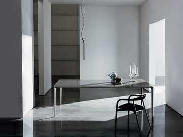SLIM RECTANGULAR - Rectangular glass and aluminium table by Sovet italia - view 2